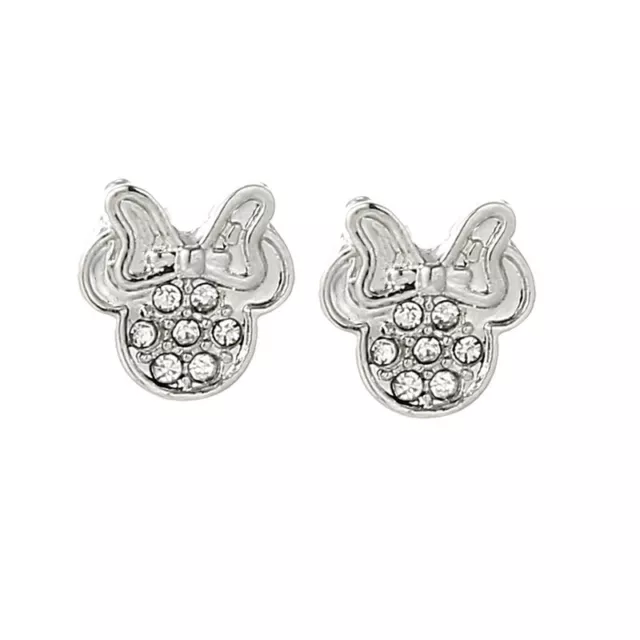 Women's Children's Jewelry Silver Colored Minnie Mouse Stud Earrings 68-4