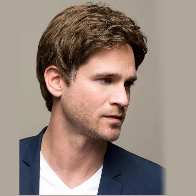 Toupet Pour Hommes - Court, Confortable Et Respirant - Perruque Cheveux Naturels - Taille Ajustable
