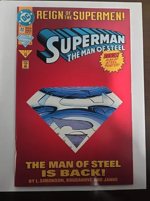 DC Comics Superman The Man Of Steel The Man of Steel is Back #22 June 1993