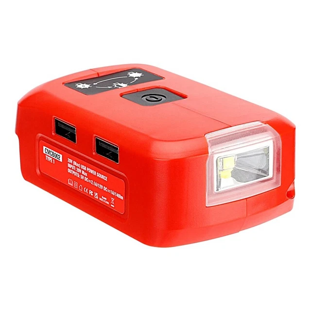 Adattatore Batteria per Batteria V20 USB, Luce di Lavoro LED con Dual US O5G5