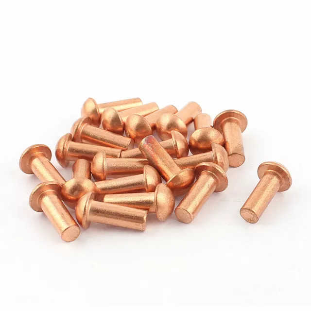 20 Pièces Diamètre 1/4" 5/8" Tête Ronde Cuivre Queue L Rivets Fixation Solide