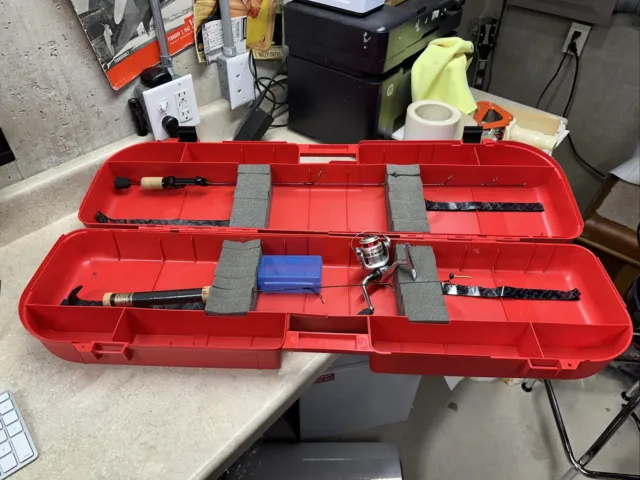 MTM ICE FISHING Rod Box Tackle Tip Ups Case 8 Rods Storage Fish Lockable  NEW $62.98 - PicClick