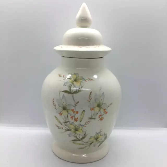 Studio Keramik Lilly Blumenmuster Ingwer Glas Deckel Urne Vase Topf Ornament