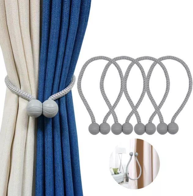 HIASTRA 4PCS Curtain Tie Backs Magnetic Clips Ball Buckle Holdbacks Window Gifts