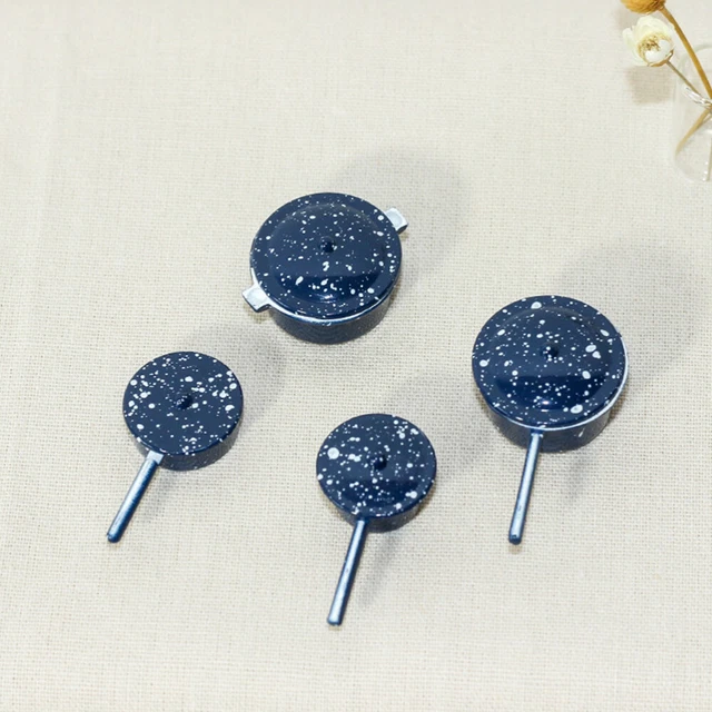 4 Pcs Miniature Dollhouse Accessories Pretend Play Kitchen Toy Metal