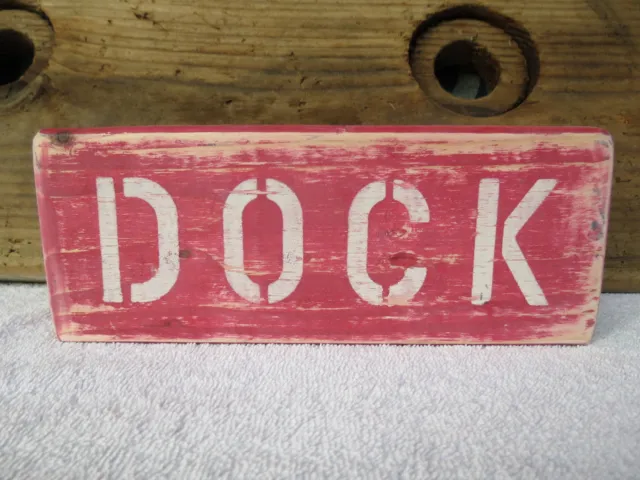 9 Inch Wood Hand Painted Dock Sign Nautical Seafood (#S394)