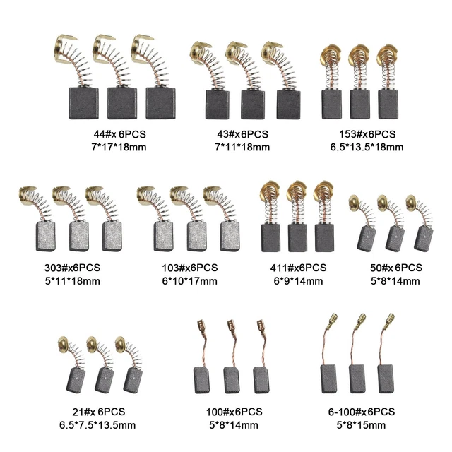 Uxcell Carbon Motor Brushes Replacement Set - 10 Pairs, Size 13.6x5.8x4mm, For Power Tools & Miter Saws - View #4