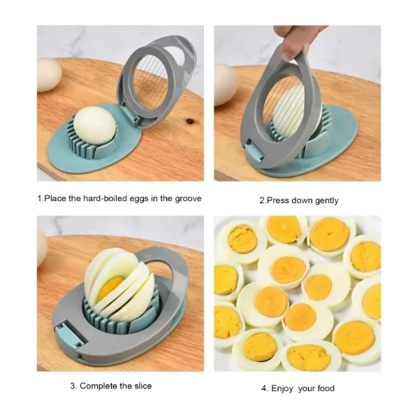 STAINLESS STEEL EGG Slicer Hard Boiled Egg Cutter Fruit Vegetable ...