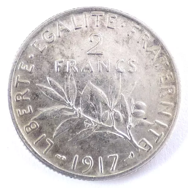2 Francs 1917, Silber, Semeuse, Frankreich (1140)