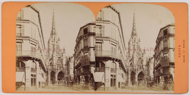 Frankreich Rouen Saint-Maclou c1875 Foto Neurdein Stereo Vintage Albumin P28L5n