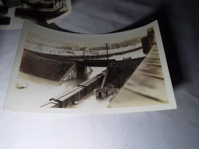 3 Seltene 1936 Grossflut B & W Bilder Eisenbahn Versandhof Unter Wasser Lesen!! 3