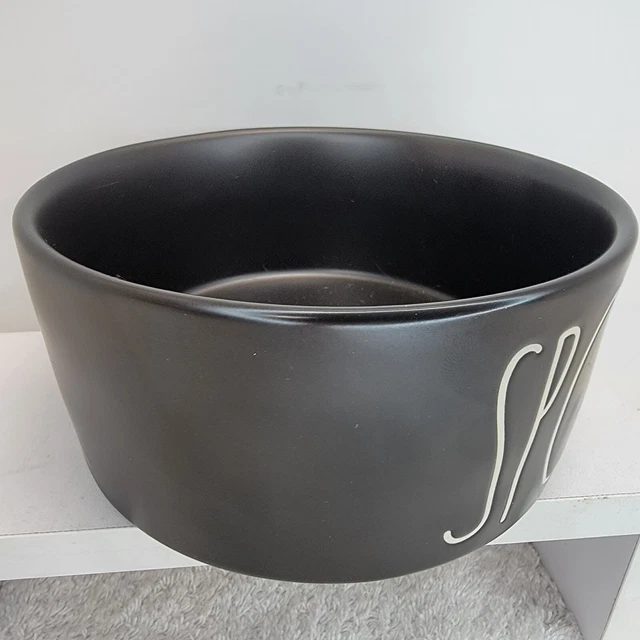 Rae Dunn 6” “SPOOKY” Dog Bowl BLACK Luster Halloween 2021 Online Release 3