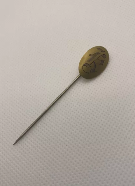 Beautiful Antique Victorian ~ 10k Gold  plated  Stick pin hat pin with initials