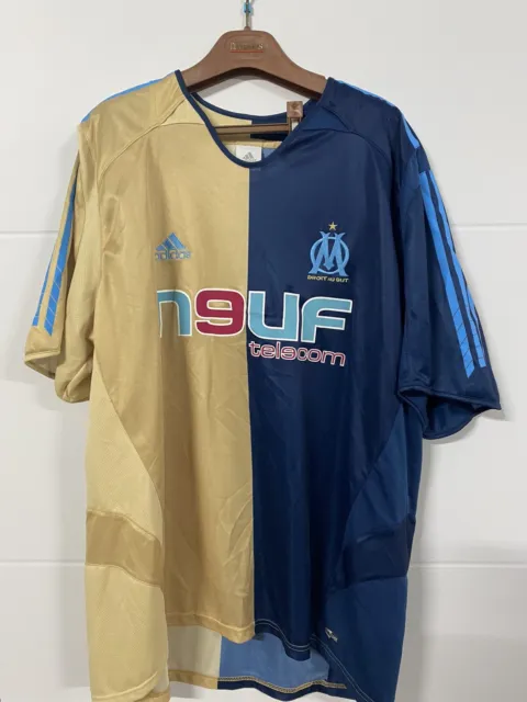 Ancien Maillot Foot Om Neuf Telecom Collector Adidas 2 Couleurd Xl Vintage