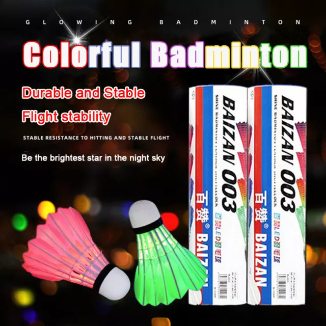 4PCS Luminous LED Badminton Balls Flashing Bright Color Badminton Balls Durable