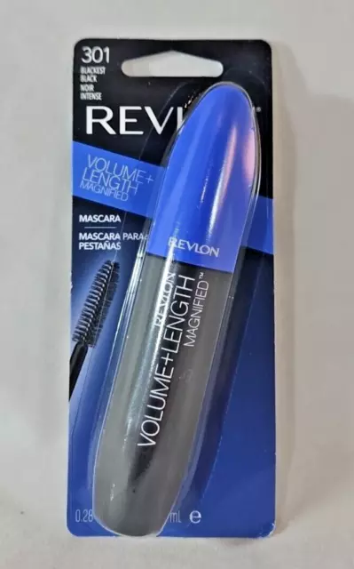 Revlon Volume+Length Magnified Mascara, Blackest Black 301 Eye Makeup 0.28 fl oz