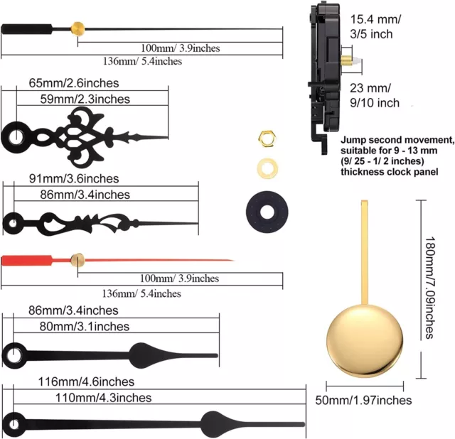 DIY Quartz Wall Clock Pendulum Swing Movement Mechanism Kit Chime Repair Parts 2
