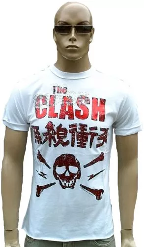 AMPLIFIED THE CLASH Skull Rock Star Strass Folien Print Vintage ViP T-Shirt XL