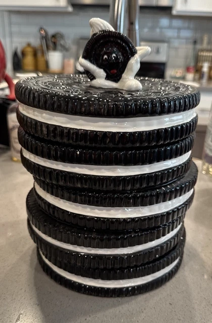 保存容器・ケース VINTAGE 1970s Nabisco Oreo Cookie Jar Vintage Nabisco Classic Collection Stacked Oreo Cookie Jar w