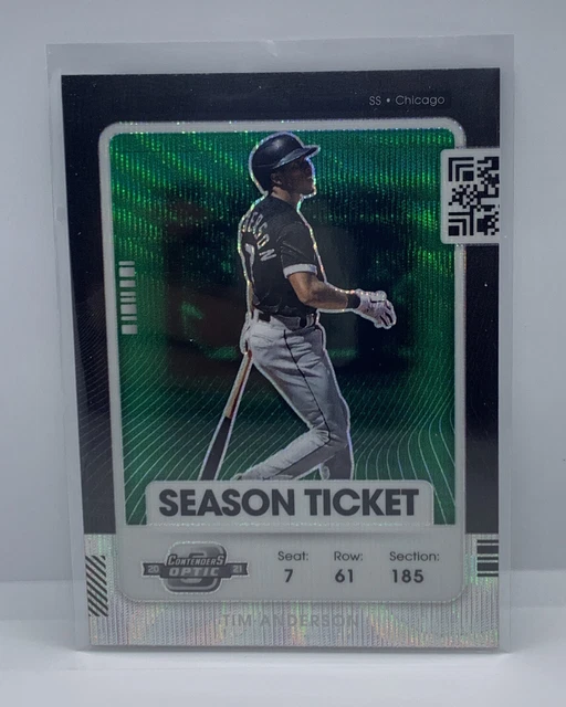 Tim Anderson 2021 Panini Contenders Optic Green Wave Season Ticket Prizm #90