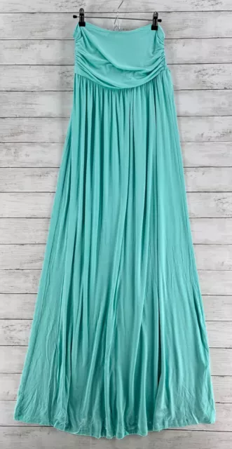 Gabriella Rocha Dress Women's Medium Aqua Blue Strapless Maxi Dress Jersey Knit