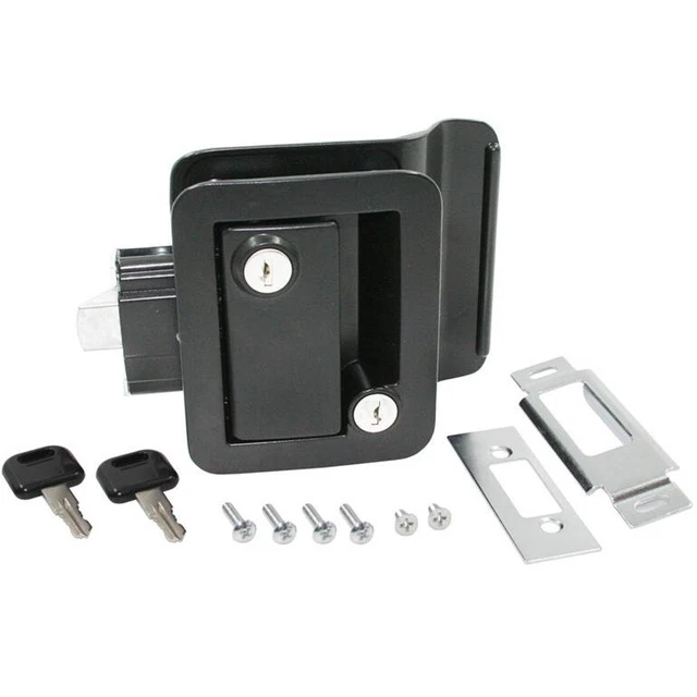 ZADI Round Black Right-Hand Door Lock For Caravan Motorhome – 64x38mm Hole Spacing – Complete Unit 4 thumbnail image