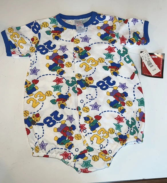 Vintage Boys Tot Trends One Piece Baseball Theme 24 Month New With Tags