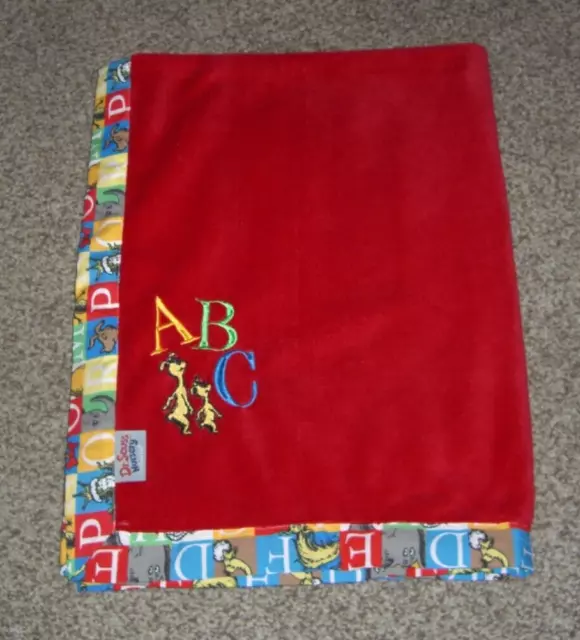 Trend Lab Dr. Seuss Nursery Alphabet ABC Baby Security Blanket Plush Soft Red