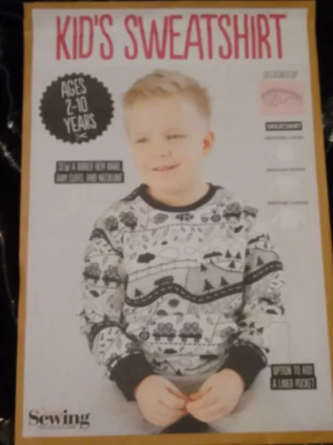 Simply Sewing Pattern Kid’s Sweatshirt Unisex Sizes 2-10 Years Uncut