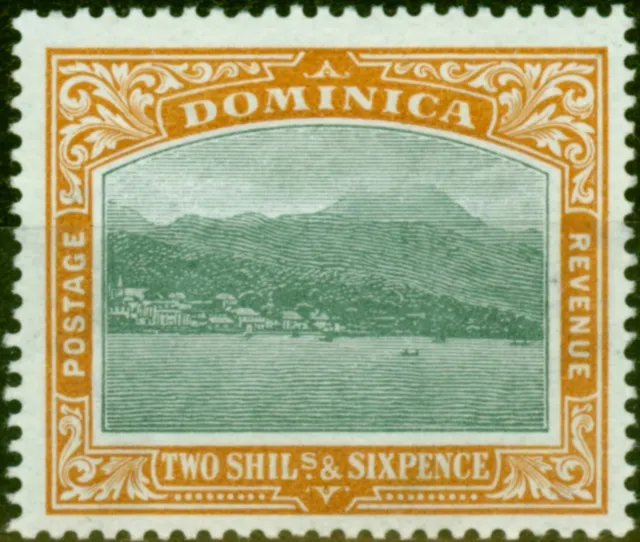 Dominica 1903 2s6d Grey-Green & Maize SG35w Wmk Crown to Left of CC V.F Very ...
