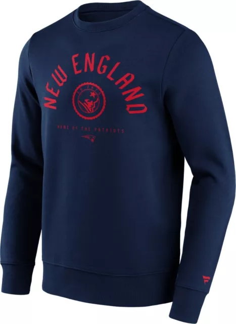 New England Patriots College Stamp Crew Sweatshirt American Football NFL Blau