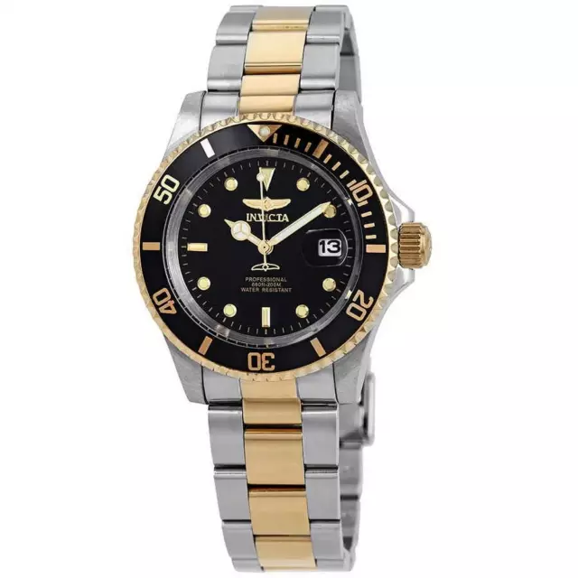 Invicta Pro Diver 200m Speedway Two-Tone Black Dial Two-Tone Men's Watch