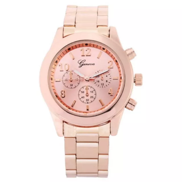 Geneva Fashion Women Rose Gold Analog Quartz Watch USA Seller