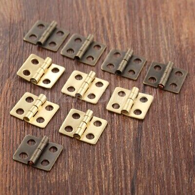 40pcs Furniture Door Hinges Cabinet Jewelry Gift Box Dollhouse Hinges Mini