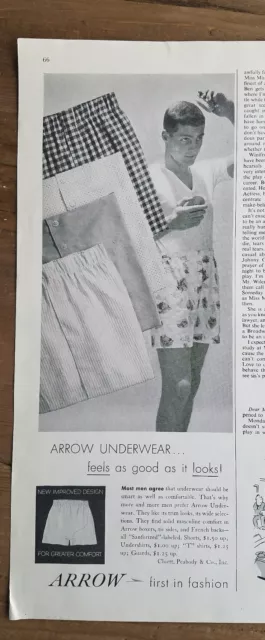 1956 Arrow men's underwear boxer shorts feel good ass look vintage fashion ad