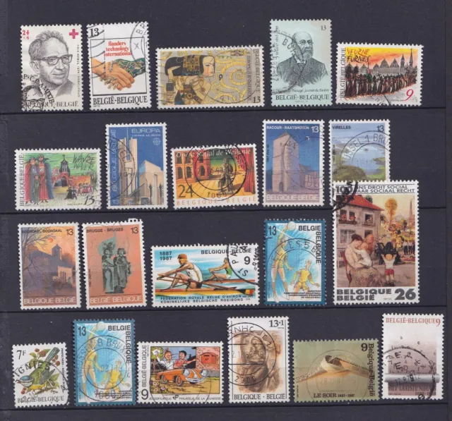 Belgique 1987  lot de 21 timbres Oblitérés