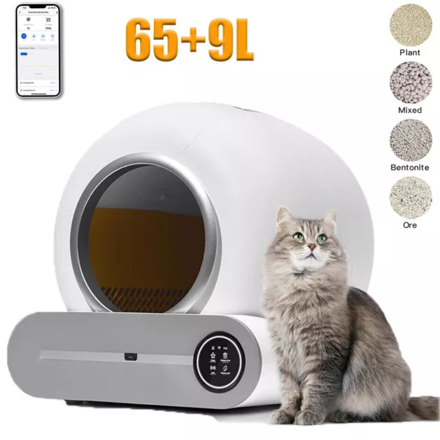 Large Automatic Smart Cat Litter Box Self-Cleaning Odor Removal WiFi APP Control