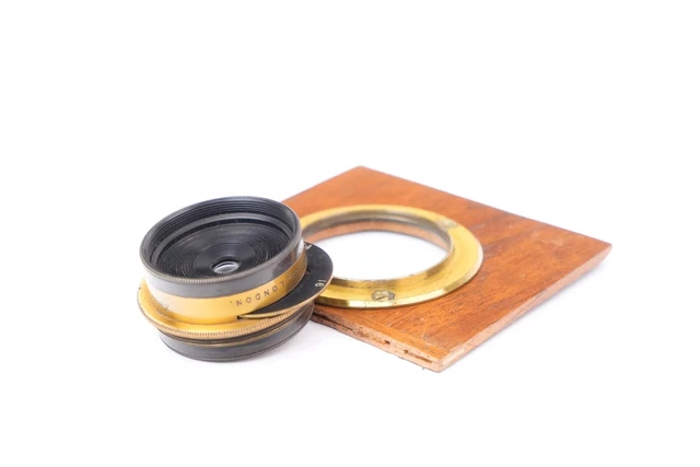 Objectif Ancien Rapidus Anastigmat 180mm F/6.8 (6 Lentilles En Laiton) Avec Planchette
