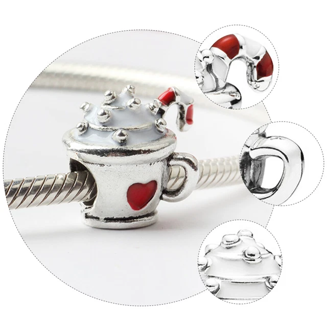 10 Pcs Heart Necklace Charms Beaded Nativity Accessories Bracelets Beads Pendant 12