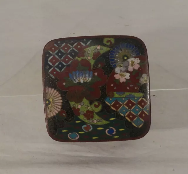 Antique Vintage Japanese Cloisonne Covered Jewelry Trinket Box