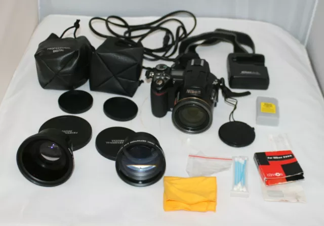 Nikon Coolpix 8800 VR 8MP Digital Camera 10x ED Zoom Flash Lenses Charger Lot