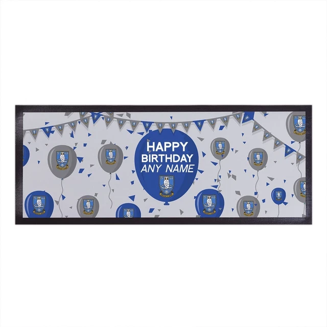 Sheffield Wednesday FC Officially Licensed - Birthday - Personalised Bar Runner