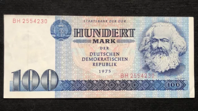 Original, 100 Ostmark, Hundert Mark der DDR, 1975, gut erhalten