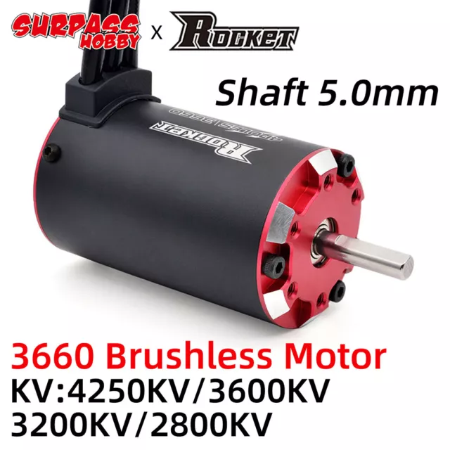 Rocket 3660 Brushless Motor 4250KV 3600KV 3200KV 2800KV for 1/8 1/10 RC Car