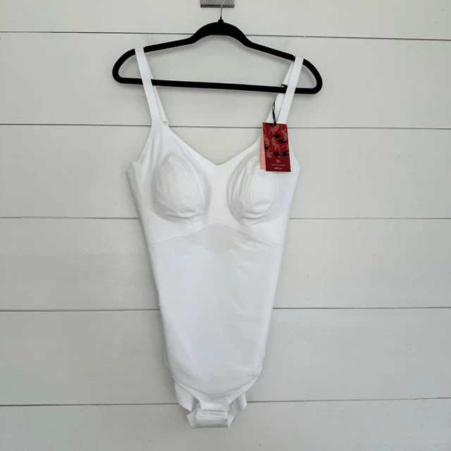 HONEYLOVE WOMEN’S 1X Plus Size White Liftwear Cami Bodysuit new NWT £75
