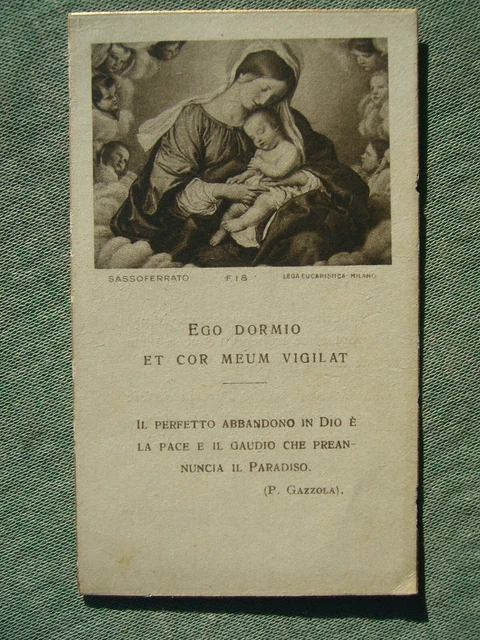 Santino Originale 1921 Santa Lega Eucaristica Sle Madonna E Bambino Color Seppia