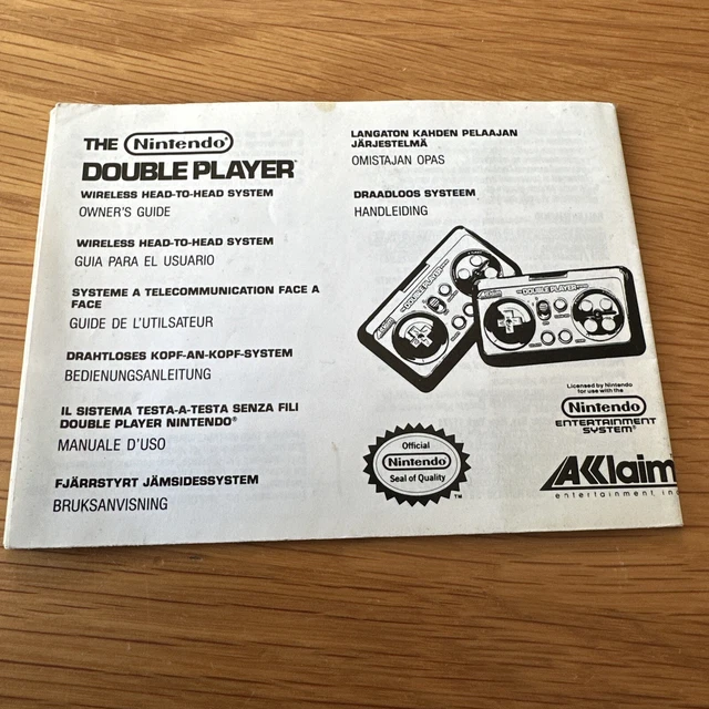 Nintendo NES Double Player Wireless Controller Manual Only