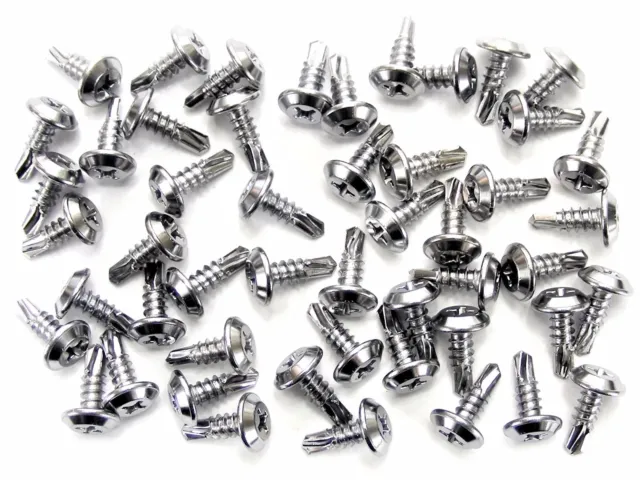 GM Chrome Trim Screws- #8 x 7/16"- Self Tapping Flat Top- 50 screws- #232F