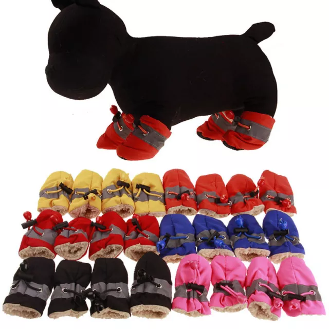 4 pz/set impermeabile inverno caldo animale domestico cane scarpe antiscivolo Rain Snow Aa