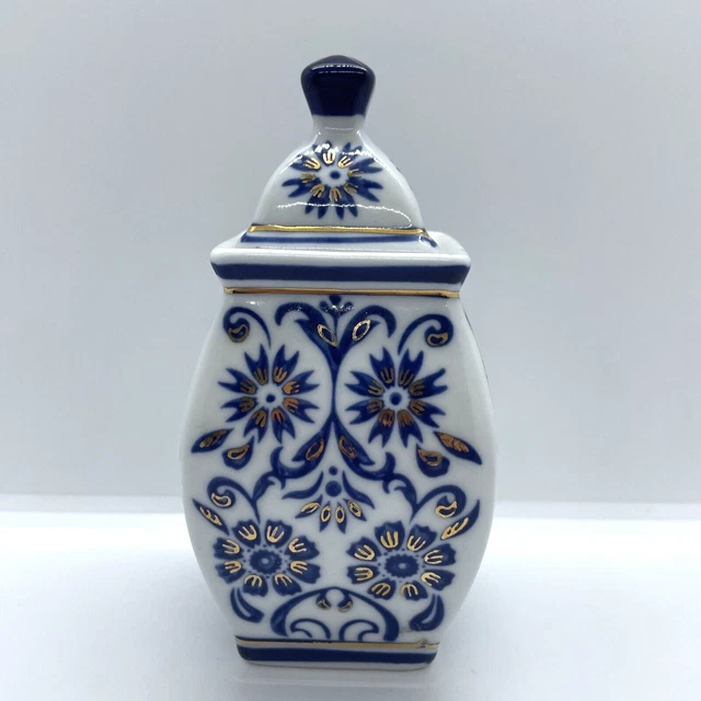 N2 Chinesisches Blau Weissgold Porzellankopf Inwerglas Topf Blumenurne Ornament 7